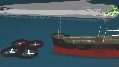 drone and ship